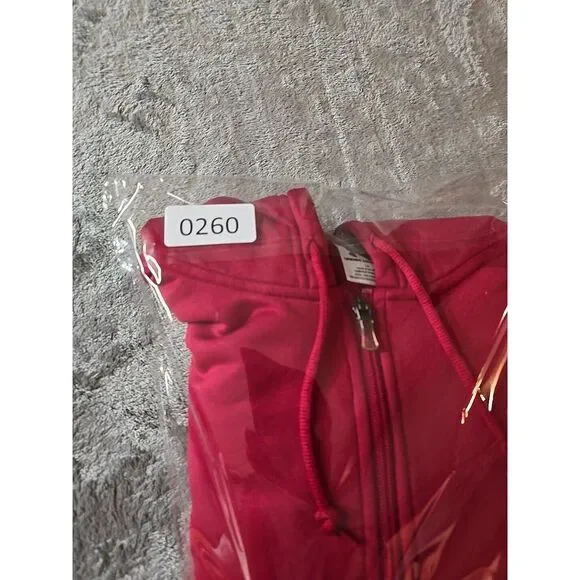 Under Armour Womens Red Full Zip Hoodie Sweatshirt LG Athletic Activewear - Picture 8 of 8